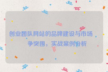創(chuàng)業(yè)團(tuán)隊(duì)網(wǎng)站的品牌建設(shè)與市場競爭突圍，實(shí)戰(zhàn)案例分析