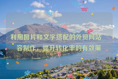 利用圖片和文字搭配的外貿(mào)網(wǎng)站內(nèi)容制作，提升轉(zhuǎn)化率的有效策略