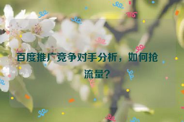 百度推廣競爭對手分析，如何搶占流量？