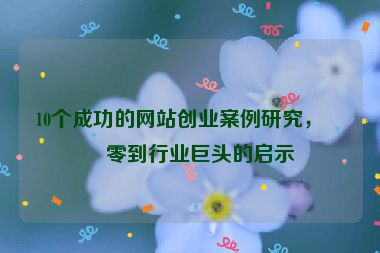 10個成功的網(wǎng)站創(chuàng)業(yè)案例研究，從零到行業(yè)巨頭的啟示