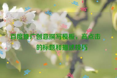百度推廣創(chuàng)意撰寫模板，高點擊率的標題和描述技巧