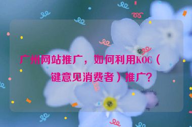 廣州網(wǎng)站推廣，如何利用KOC（關(guān)鍵意見消費(fèi)者）推廣？