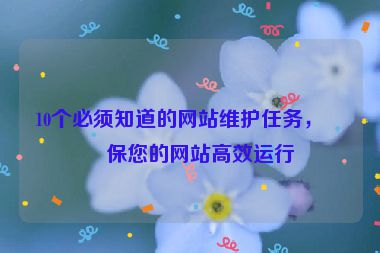 10個(gè)必須知道的網(wǎng)站維護(hù)任務(wù)，確保您的網(wǎng)站高效運(yùn)行