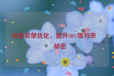 詢盤表單優(yōu)化，提升50%填寫率的秘密
