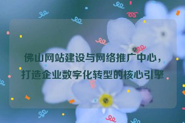佛山網(wǎng)站建設(shè)與網(wǎng)絡(luò)推廣中心，打造企業(yè)數(shù)字化轉(zhuǎn)型的核心引擎