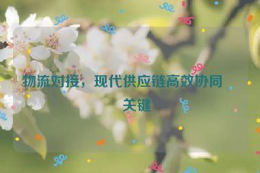物流對(duì)接，現(xiàn)代供應(yīng)鏈高效協(xié)同的關(guān)鍵
