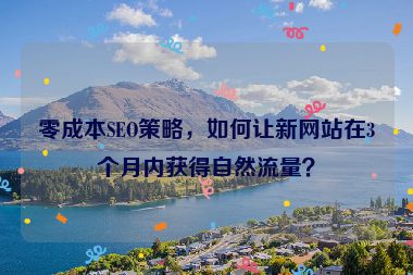 零成本SEO策略，如何讓新網(wǎng)站在3個(gè)月內(nèi)獲得自然流量？
