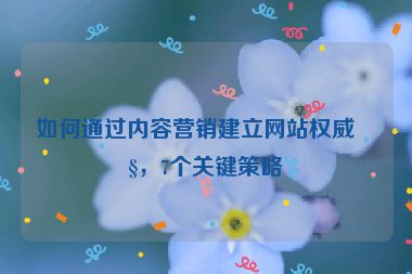 如何通過內(nèi)容營銷建立網(wǎng)站權(quán)威性，7個關(guān)鍵策略