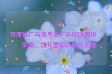 百度推廣與信息流廣告的協(xié)同投放策略，提升營銷效果的關(guān)鍵