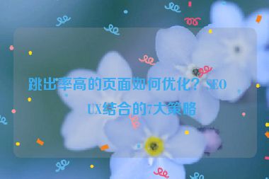 跳出率高的頁面如何優(yōu)化？SEO與UX結(jié)合的7大策略