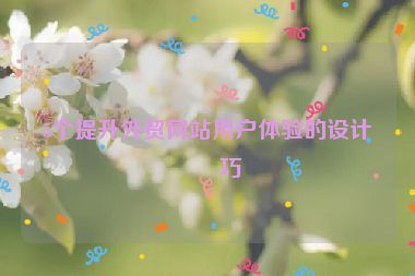 5個提升外貿(mào)網(wǎng)站用戶體驗的設(shè)計技巧