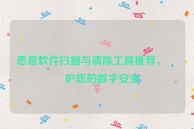 惡意軟件掃描與清除工具推薦，保護(hù)您的數(shù)字安全