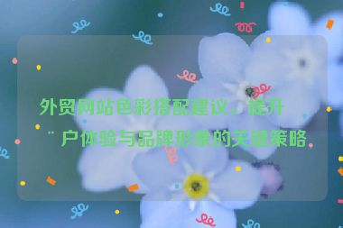外貿(mào)網(wǎng)站色彩搭配建議，提升用戶體驗與品牌形象的關(guān)鍵策略