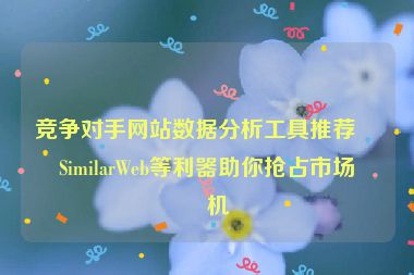 競爭對手網(wǎng)站數(shù)據(jù)分析工具推薦，SimilarWeb等利器助你搶占市場先機