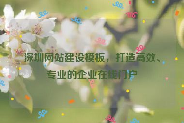 深圳網(wǎng)站建設(shè)模板，打造高效、專業(yè)的企業(yè)在線門戶
