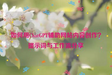 如何用ChatGPT輔助網(wǎng)站內(nèi)容創(chuàng)作？提示詞與工作流分享