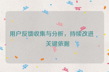 用戶反饋收集與分析，持續(xù)改進的關鍵依據