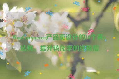 WooCommerce產(chǎn)品頁設(shè)計(jì)的10個(gè)黃金法則，提升轉(zhuǎn)化率的終極指南