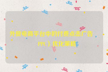 外貿(mào)電商平臺(tái)中的付費(fèi)點(diǎn)擊廣告（PPC）優(yōu)化策略