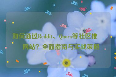 如何通過Reddit、Quora等社區(qū)推廣網(wǎng)站？全面指南與實戰(zhàn)策略