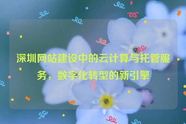深圳網(wǎng)站建設(shè)中的云計(jì)算與托管服務(wù)，數(shù)字化轉(zhuǎn)型的新引擎