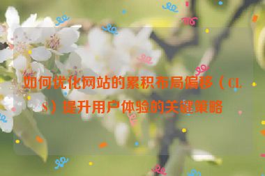 如何優(yōu)化網(wǎng)站的累積布局偏移（CLS）提升用戶體驗(yàn)的關(guān)鍵策略
