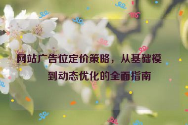 網(wǎng)站廣告位定價(jià)策略，從基礎(chǔ)模型到動(dòng)態(tài)優(yōu)化的全面指南