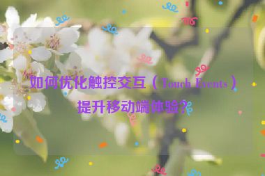如何優(yōu)化觸控交互（Touch Events）提升移動(dòng)端體驗(yàn)？