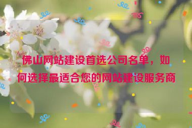 佛山網(wǎng)站建設(shè)首選公司名單，如何選擇最適合您的網(wǎng)站建設(shè)服務(wù)商