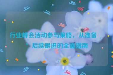 行業(yè)峰會活動參與策略，從準(zhǔn)備到后續(xù)跟進的全面指南