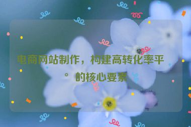電商網(wǎng)站制作，構(gòu)建高轉(zhuǎn)化率平臺(tái)的核心要素