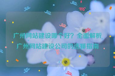 廣州網(wǎng)站建設哪個好？全面解析廣州網(wǎng)站建設公司的選擇指南