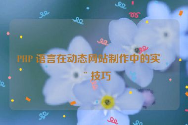 PHP 語言在動(dòng)態(tài)網(wǎng)站制作中的實(shí)用技巧