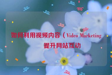 如何利用視頻內(nèi)容（Video Marketing）提升網(wǎng)站互動
