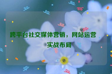 跨平臺(tái)社交媒體營銷，網(wǎng)站運(yùn)營的實(shí)戰(zhàn)布局