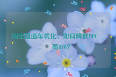 淘寶直通車優(yōu)化，如何降低PPC提高ROI？