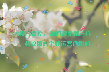 API接口監(jiān)控，如何避免第三方服務(wù)故障對企業(yè)運營的影響