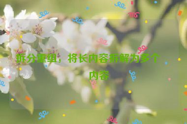 拆分重組，將長內(nèi)容拆解為多個短內(nèi)容