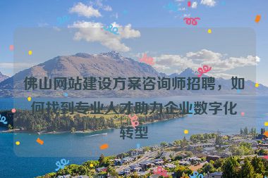 佛山網(wǎng)站建設(shè)方案咨詢師招聘，如何找到專業(yè)人才助力企業(yè)數(shù)字化轉(zhuǎn)型