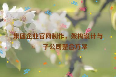 集團(tuán)企業(yè)官網(wǎng)制作，架構(gòu)設(shè)計(jì)與多子公司整合方案