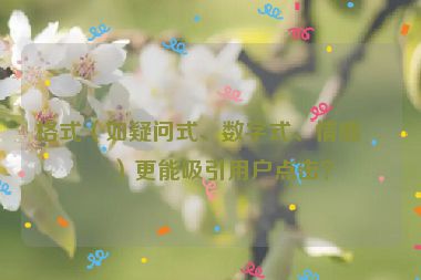 格式（如疑問式、數(shù)字式、情感式）更能吸引用戶點擊？