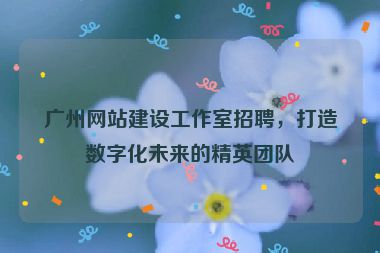 廣州網(wǎng)站建設(shè)工作室招聘，打造數(shù)字化未來的精英團(tuán)隊(duì)