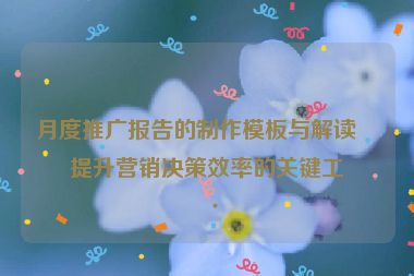 月度推廣報告的制作模板與解讀，提升營銷決策效率的關鍵工具