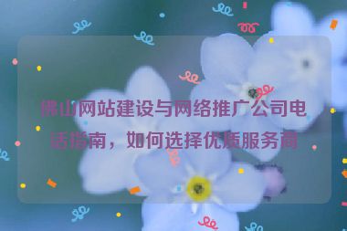 佛山網(wǎng)站建設(shè)與網(wǎng)絡(luò)推廣公司電話指南，如何選擇優(yōu)質(zhì)服務(wù)商