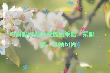 時尚服裝類外貿(mào)選品策略，緊跟潮流，引領(lǐng)風尚