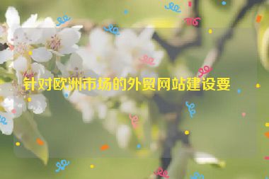針對(duì)歐洲市場(chǎng)的外貿(mào)網(wǎng)站建設(shè)要點(diǎn)