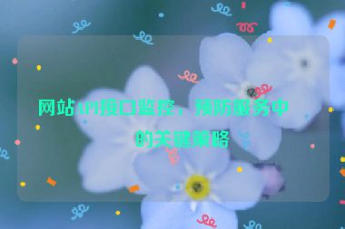 網(wǎng)站API接口監(jiān)控，預(yù)防服務(wù)中斷的關(guān)鍵策略