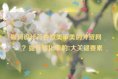 如何設(shè)計(jì)符合歐美審美的外貿(mào)網(wǎng)站？提升轉(zhuǎn)化率的7大關(guān)鍵要素