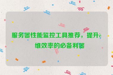 服務(wù)器性能監(jiān)控工具推薦，提升運維效率的必備利器