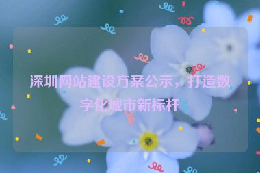 深圳網(wǎng)站建設(shè)方案公示，打造數(shù)字化城市新標(biāo)桿